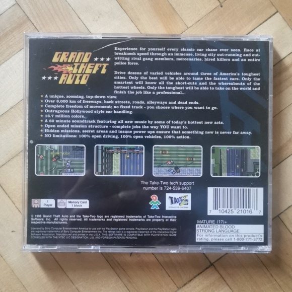 Vintage 1997/1998 Grand Theft Auto/GTA playstation Game/DVD - Picture 3 of 3